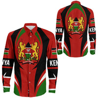 Wonder Print Shop Clothing - Kenya Action Flag Long Sleeves Button Shirt RLT7 - Wonder Print Shop
