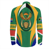 Wonder Print Shop Clothing - South Africa Action Flag Long Sleeves Button Shirt RLT7 - Wonder Print Shop