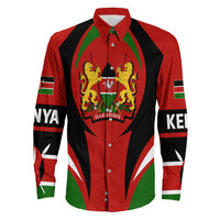 Wonder Print Shop Clothing - Kenya Action Flag Long Sleeves Button Shirt RLT7 - Wonder Print Shop
