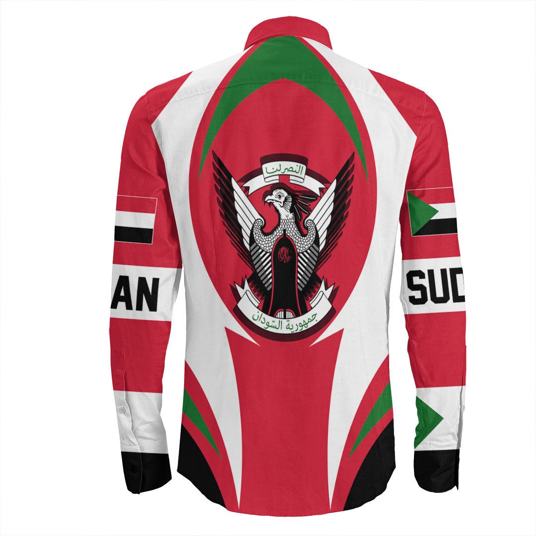 Wonder Print Shop Clothing - Sudan Action Flag Long Sleeves Button Shirt RLT7 - Wonder Print Shop