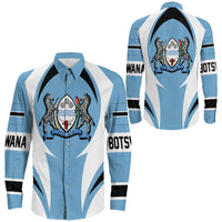 Wonder Print Shop Clothing - Botswana Action Flag Long Sleeves Button Shirt RLT7 - Wonder Print Shop