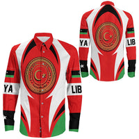 Wonder Print Shop Clothing - Libya Action Flag Long Sleeves Button Shirt RLT7 - Wonder Print Shop