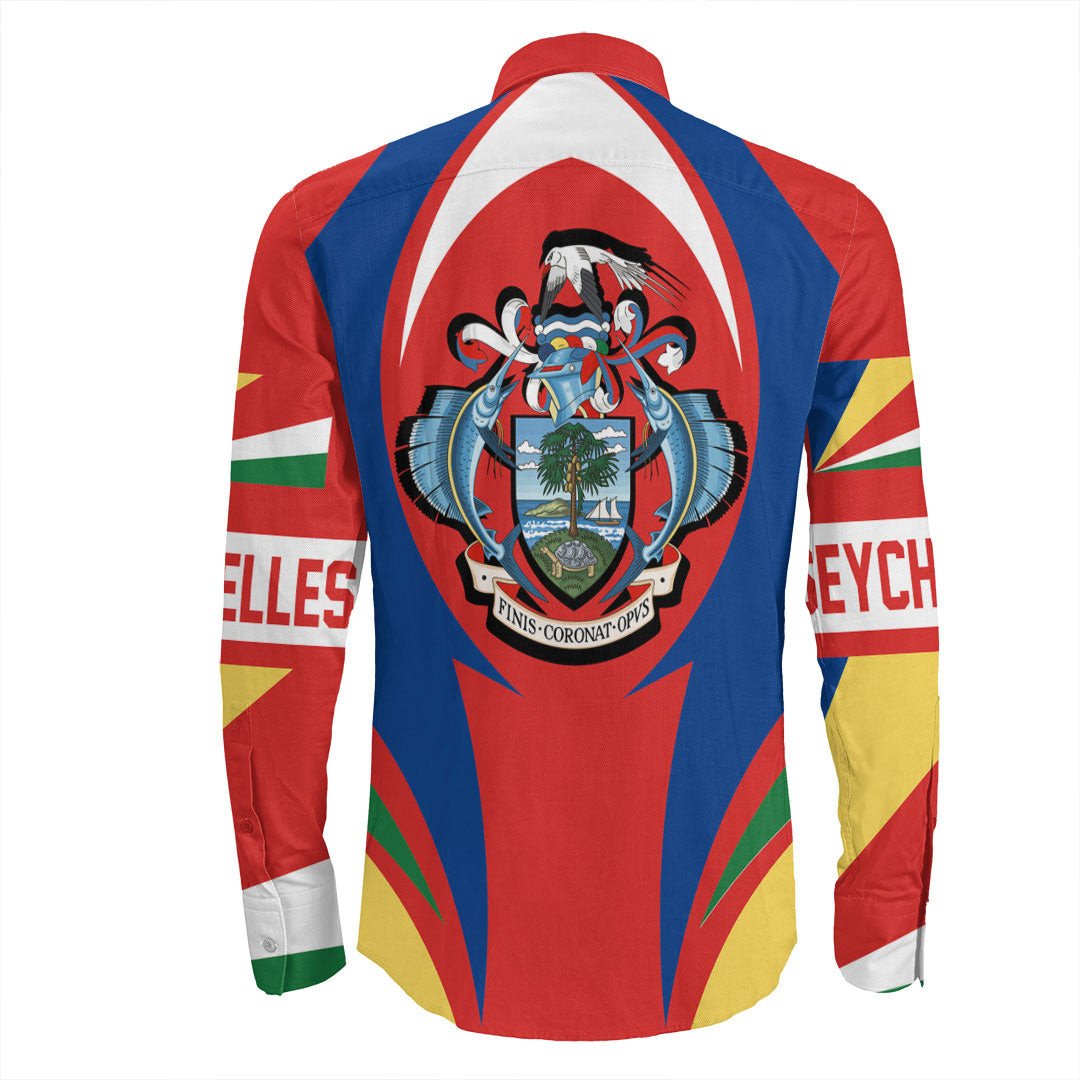 Wonder Print Shop Clothing - Seychelles Action Flag Long Sleeves Button Shirt RLT7 - Wonder Print Shop