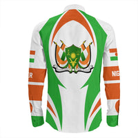 Wonder Print Shop Clothing - Niger Action Flag Long Sleeves Button Shirt RLT7 - Wonder Print Shop
