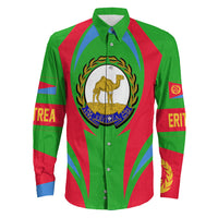 Wonder Print Shop Clothing - Eritrea Action Flag Long Sleeves Button Shirt RLT7 - Wonder Print Shop