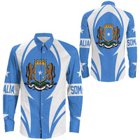 Wonder Print Shop Clothing - Somalia Action Flag Long Sleeves Button Shirt RLT7 - Wonder Print Shop