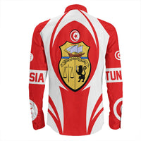 Wonder Print Shop Clothing - Tunisia Action Flag Long Sleeves Button Shirt RLT7 - Wonder Print Shop