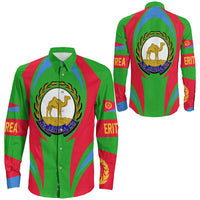 Wonder Print Shop Clothing - Eritrea Action Flag Long Sleeves Button Shirt RLT7 - Wonder Print Shop