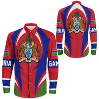 Wonder Print Shop Clothing - Gambia Action Flag Long Sleeves Button Shirt RLT7 - Wonder Print Shop