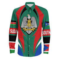 Wonder Print Shop Clothing - South Sudan Action Flag Long Sleeves Button Shirt RLT7 - Wonder Print Shop