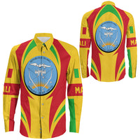 Wonder Print Shop Clothing - Mali Action Flag Long Sleeves Button Shirt RLT7 - Wonder Print Shop