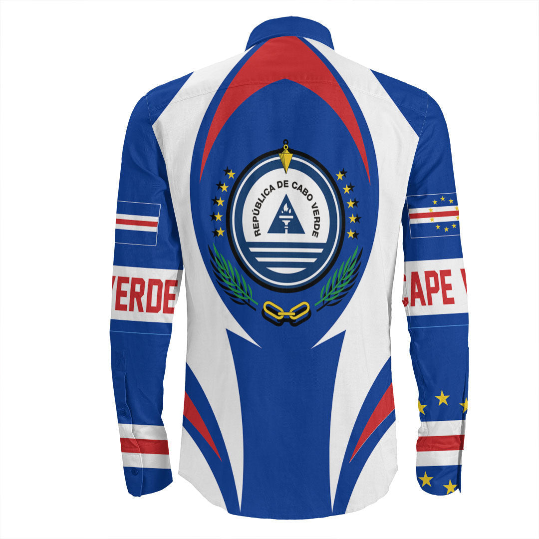 Wonder Print Shop Clothing - Cape Verde Action Flag Long Sleeves Button Shirt RLT7 - Wonder Print Shop