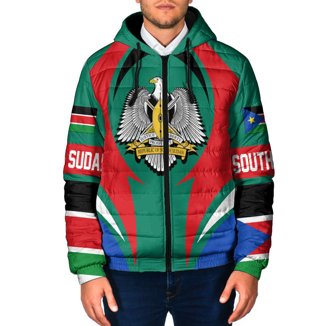 wonder-print-shop-clothing-south-sudan-action-flag-padded-hooded-jacket