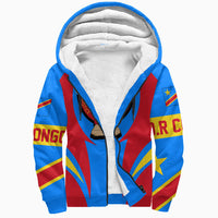 Wonder Print Shop Clothing - Democratic Republic Of The Congo Action Flag Sherpa Hoodie RLT7 - Wonder Print Shop