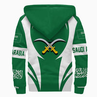 Wonder Print Shop Clothing - Saudi Arabia Action Flag Sherpa Hoodie RLT7 - Wonder Print Shop