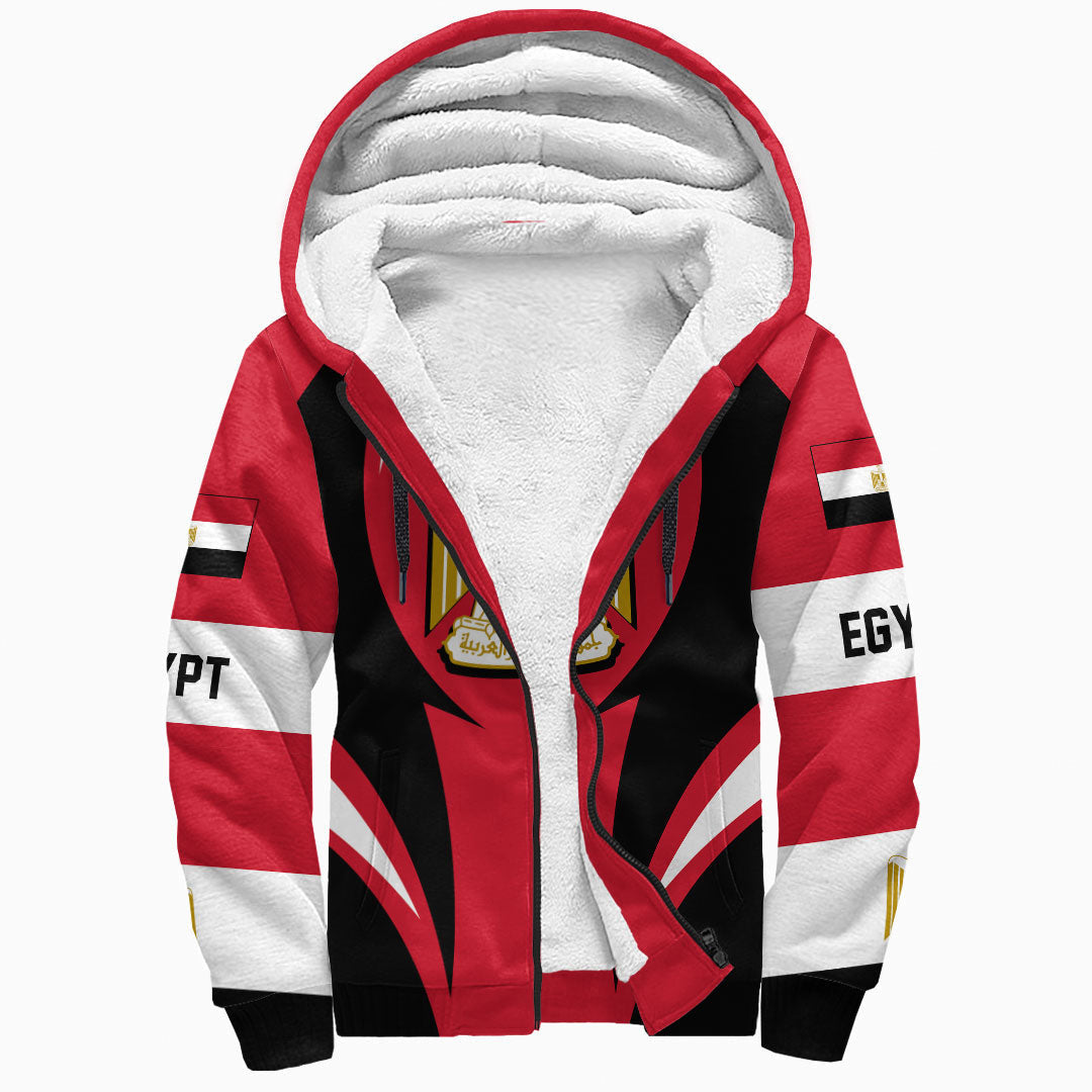 Wonder Print Shop Clothing - Egypt Action Flag Sherpa Hoodie RLT7 - Wonder Print Shop
