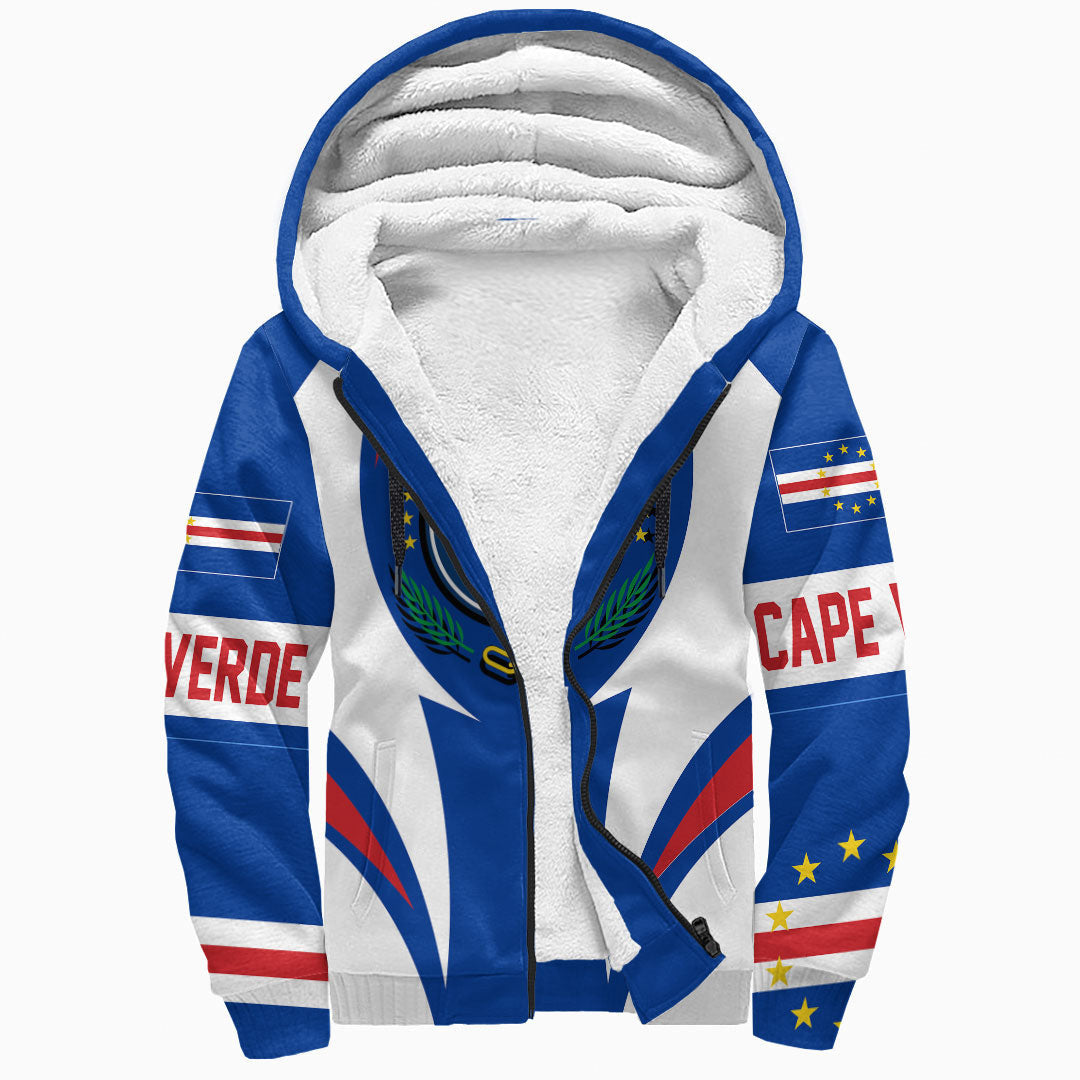 Wonder Print Shop Clothing - Cape Verde Action Flag Sherpa Hoodie RLT7 - Wonder Print Shop