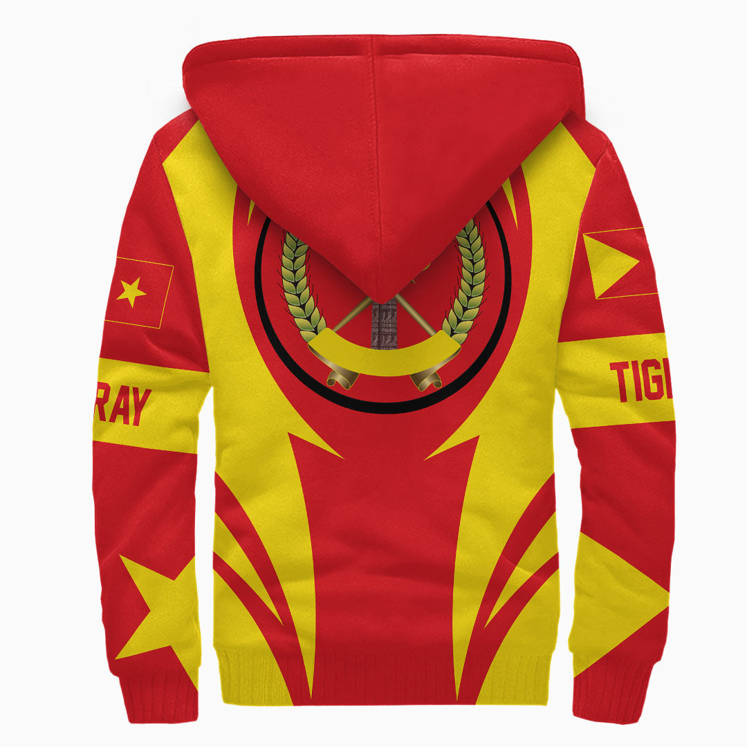 Wonder Print Shop Clothing - Tigray Action Flag Sherpa Hoodie RLT7 - Wonder Print Shop