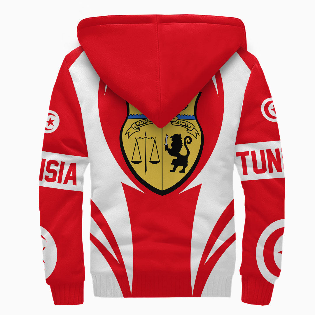 Wonder Print Shop Clothing - Tunisia Action Flag Sherpa Hoodie RLT7 - Wonder Print Shop