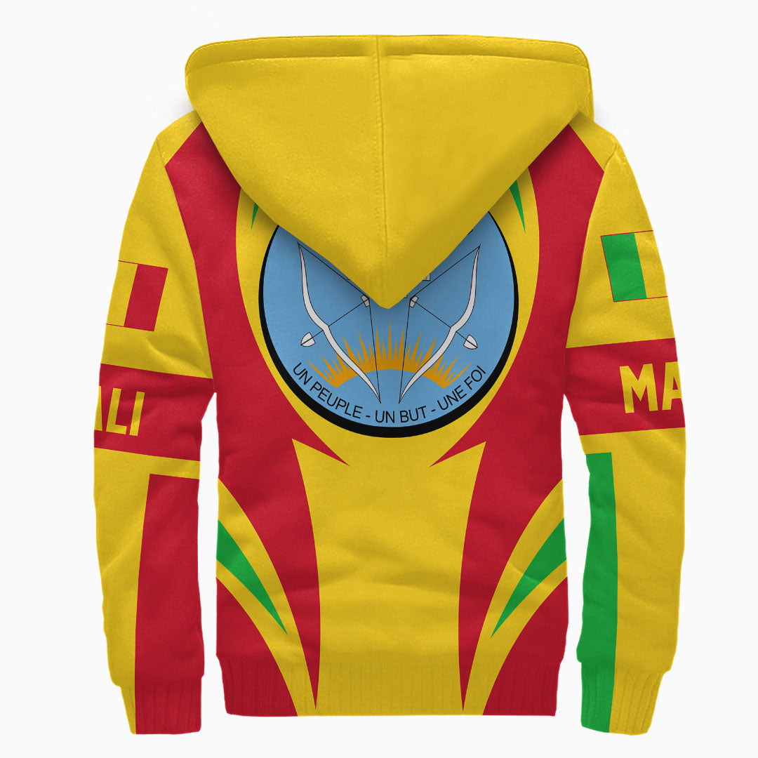 Wonder Print Shop Clothing - Mali Action Flag Sherpa Hoodie RLT7 - Wonder Print Shop