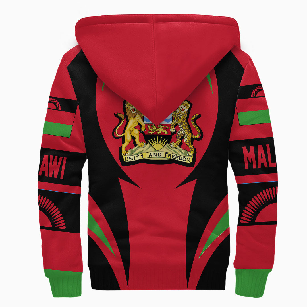 Wonder Print Shop Clothing - Malawi Action Flag Sherpa Hoodie RLT7 - Wonder Print Shop