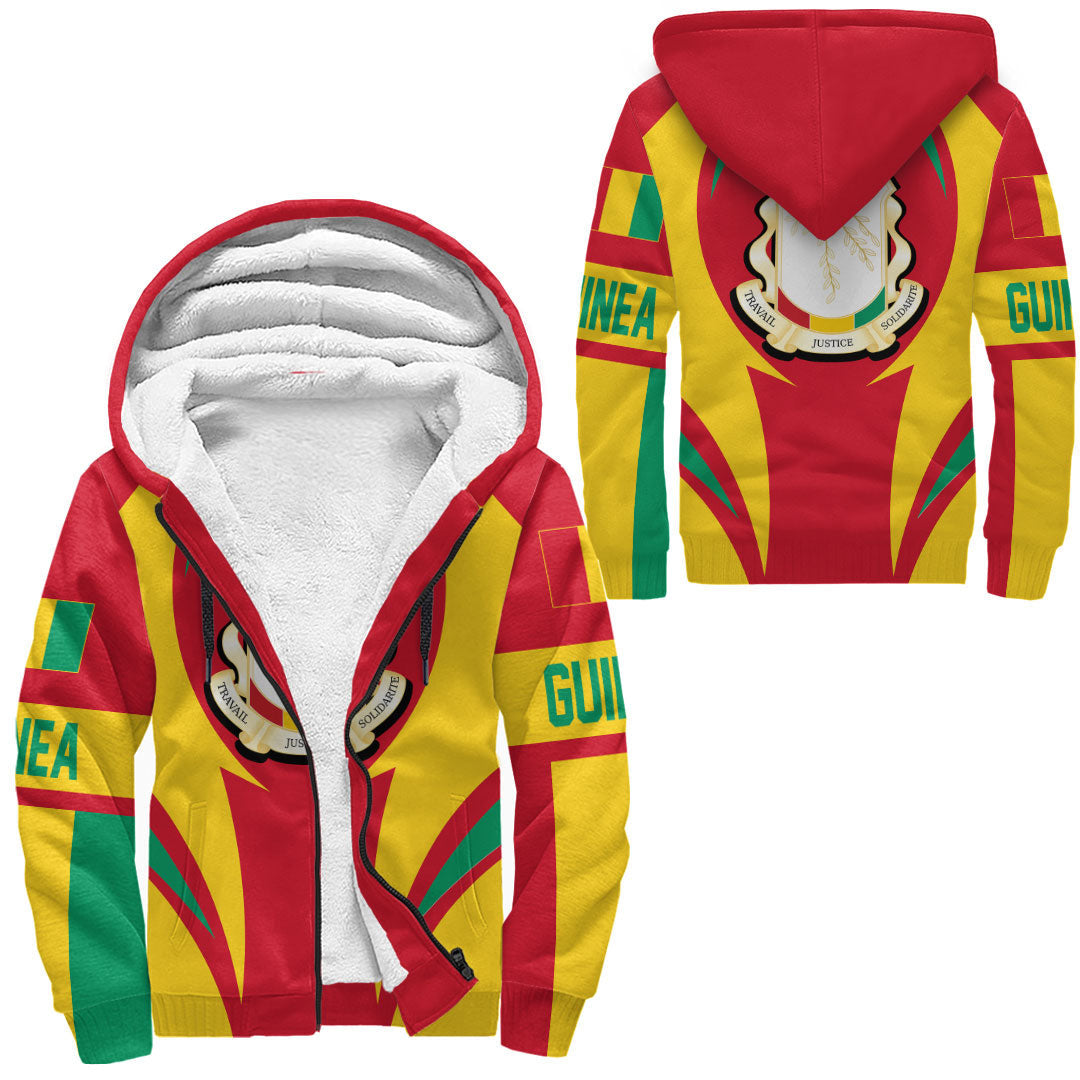 Wonder Print Shop Clothing - Guinea Action Flag Sherpa Hoodie RLT7 - Wonder Print Shop