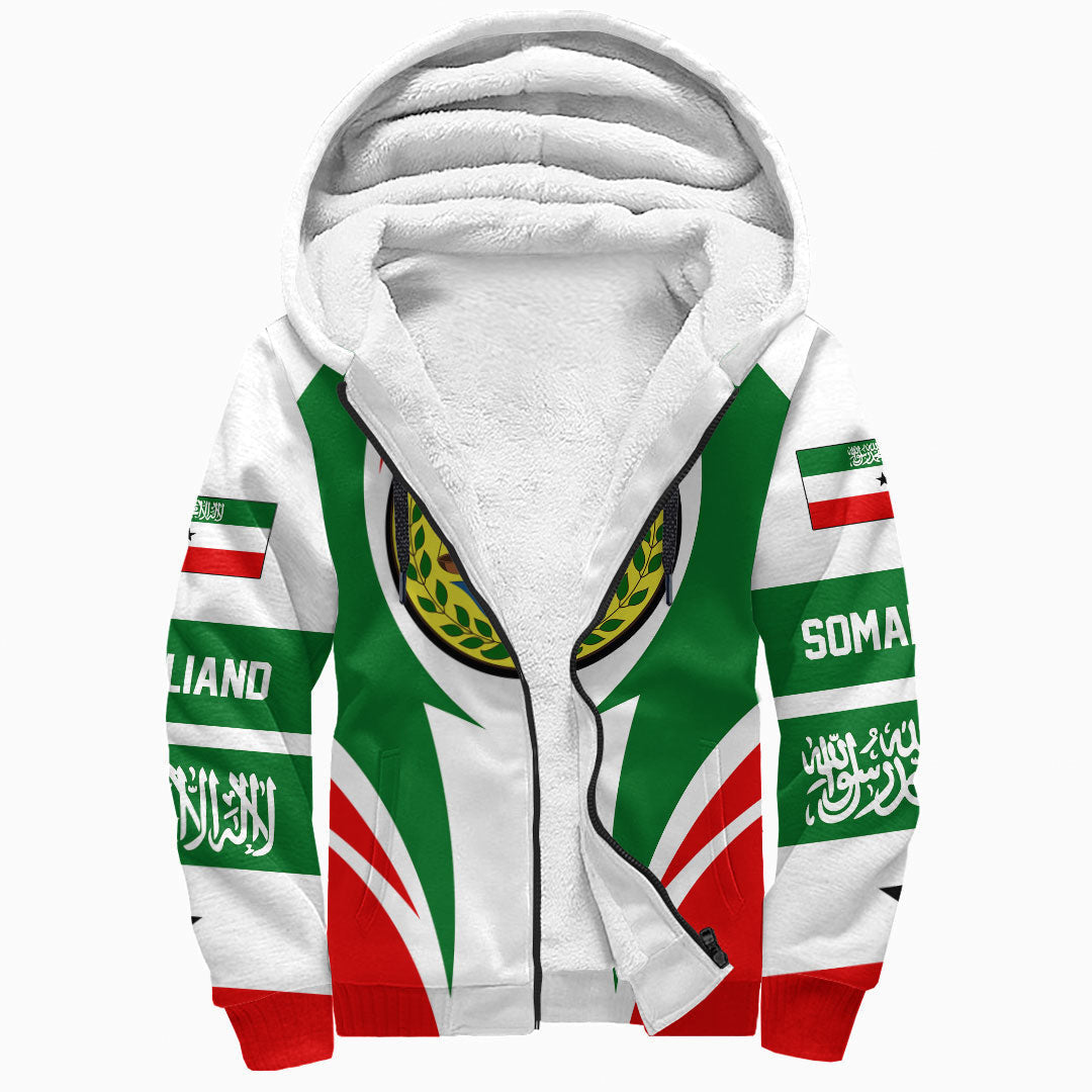 Wonder Print Shop Clothing - Somaliand Action Flag Sherpa Hoodie RLT7 - Wonder Print Shop