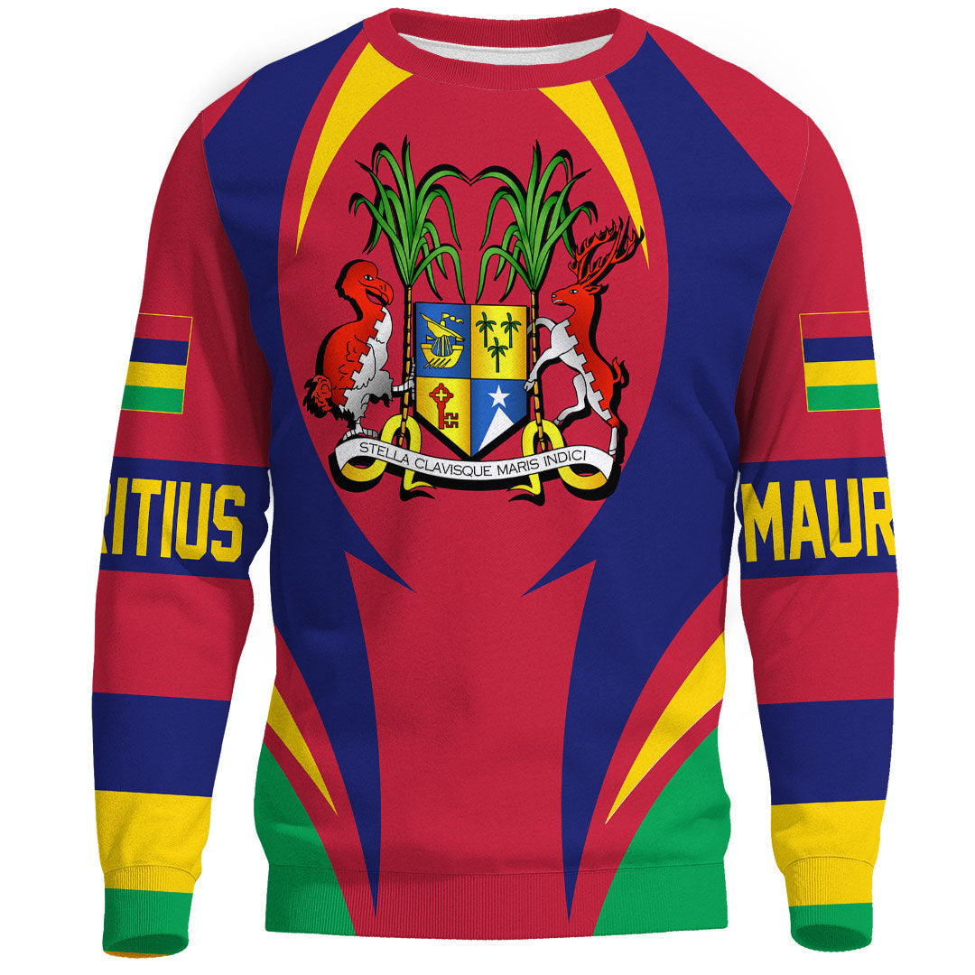Wonder Print Shop Clothing - Mauritius Action Flag Sweatshirts RLT7 - Wonder Print Shop