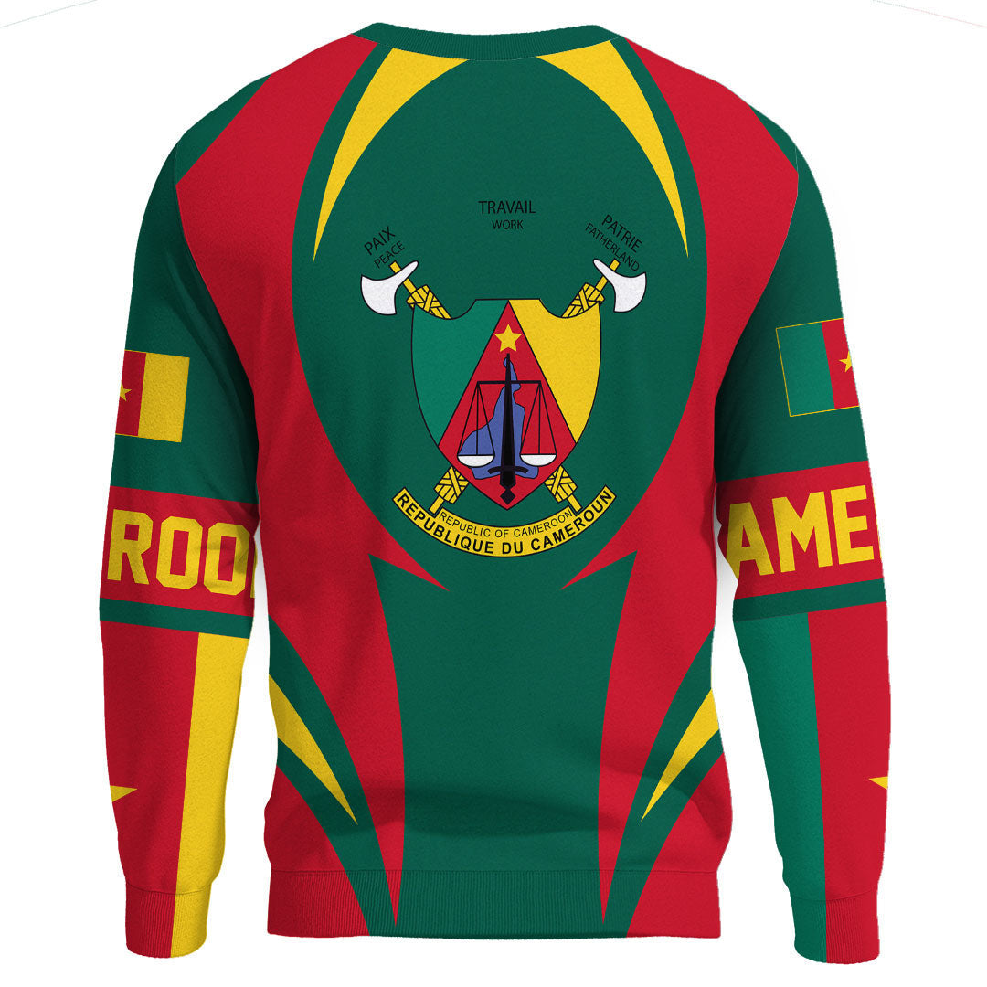 Wonder Print Shop Clothing - Cameroon Action Flag Sweatshirts RLT7 - Wonder Print Shop