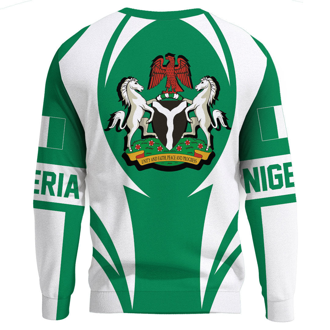 Wonder Print Shop Clothing - Nigeria Action Flag Sweatshirts RLT7 - Wonder Print Shop