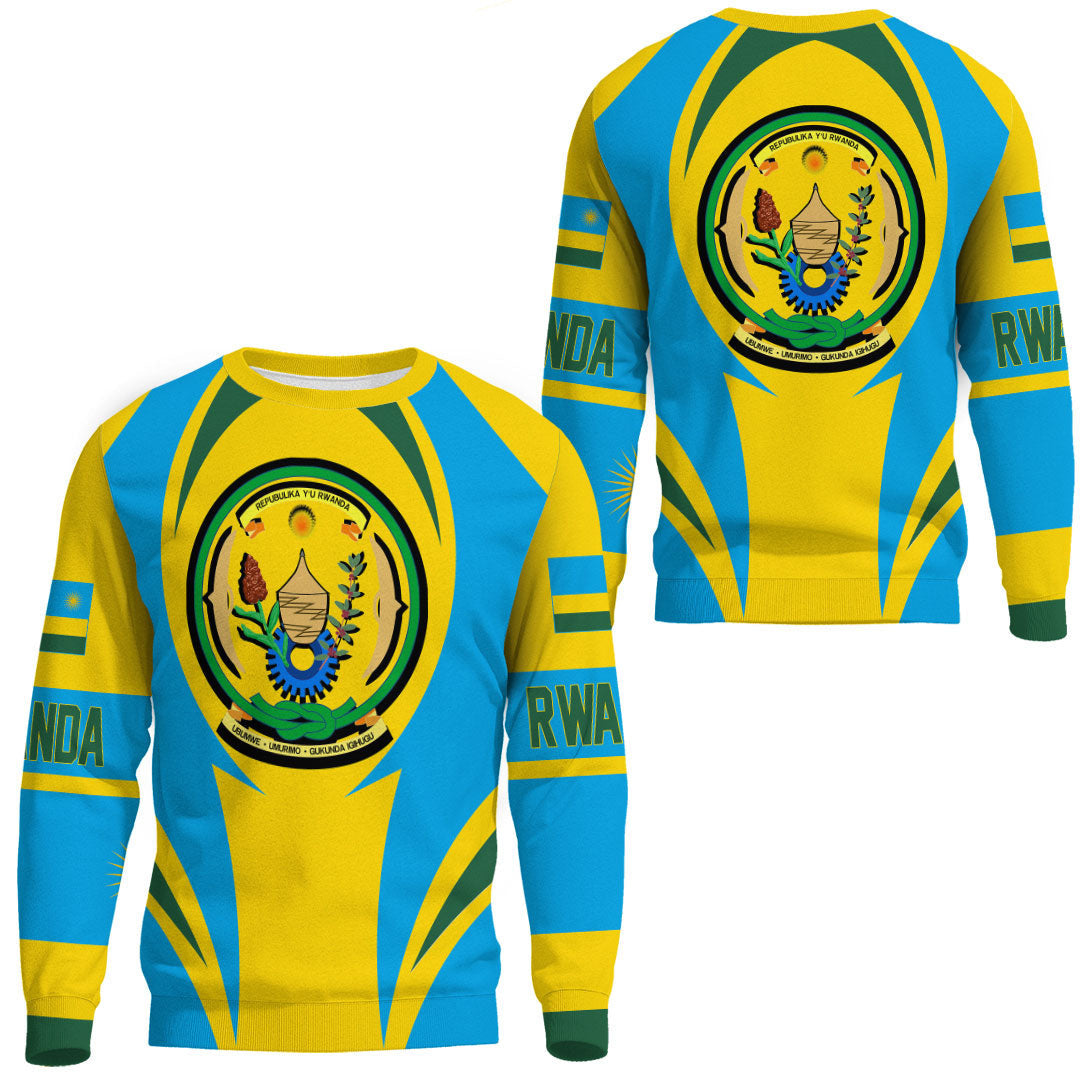 Wonder Print Shop Clothing - Rwanda Action Flag Sweatshirts RLT7 - Wonder Print Shop