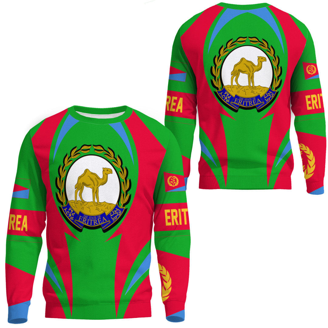 Wonder Print Shop Clothing - Eritrea Action Flag Sweatshirts RLT7 - Wonder Print Shop