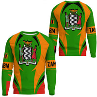 Wonder Print Shop Clothing - Zambia Action Flag Sweatshirts RLT7 - Wonder Print Shop