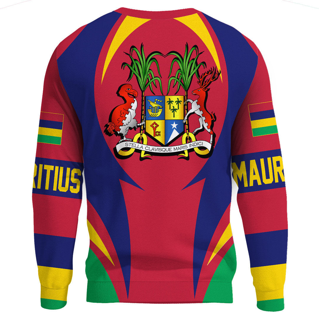 Wonder Print Shop Clothing - Mauritius Action Flag Sweatshirts RLT7 - Wonder Print Shop