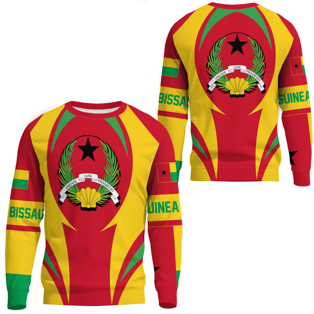 Wonder Print Shop Clothing - Guinea Bissau Action Flag Sweatshirts RLT7 - Wonder Print Shop