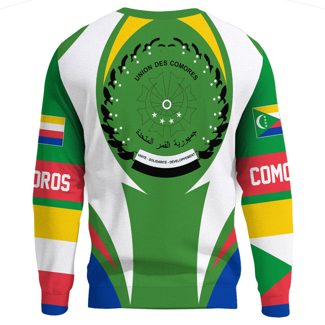 Wonder Print Shop Clothing - Comoros Action Flag Sweatshirts RLT7 - Wonder Print Shop