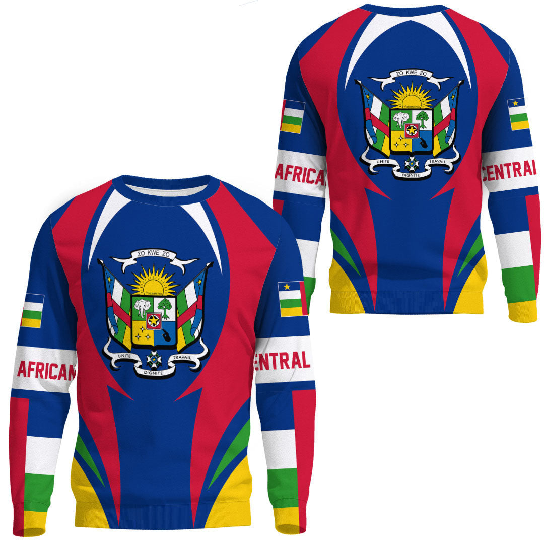 Wonder Print Shop Clothing - Central Africa Action Flag Sweatshirts RLT7 - Wonder Print Shop