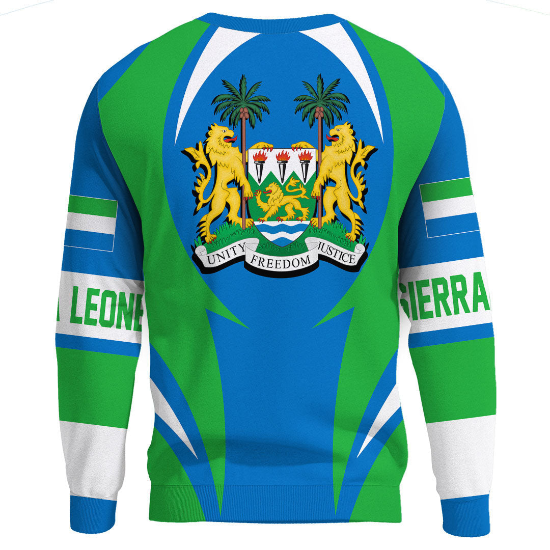 Wonder Print Shop Clothing - Sierra Leone Action Flag Sweatshirts RLT7 - Wonder Print Shop