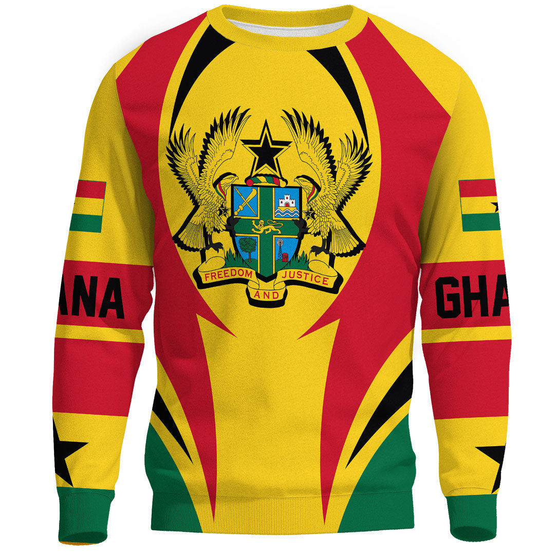 Wonder Print Shop Clothing - Ghana Action Flag Sweatshirts RLT7 - Wonder Print Shop