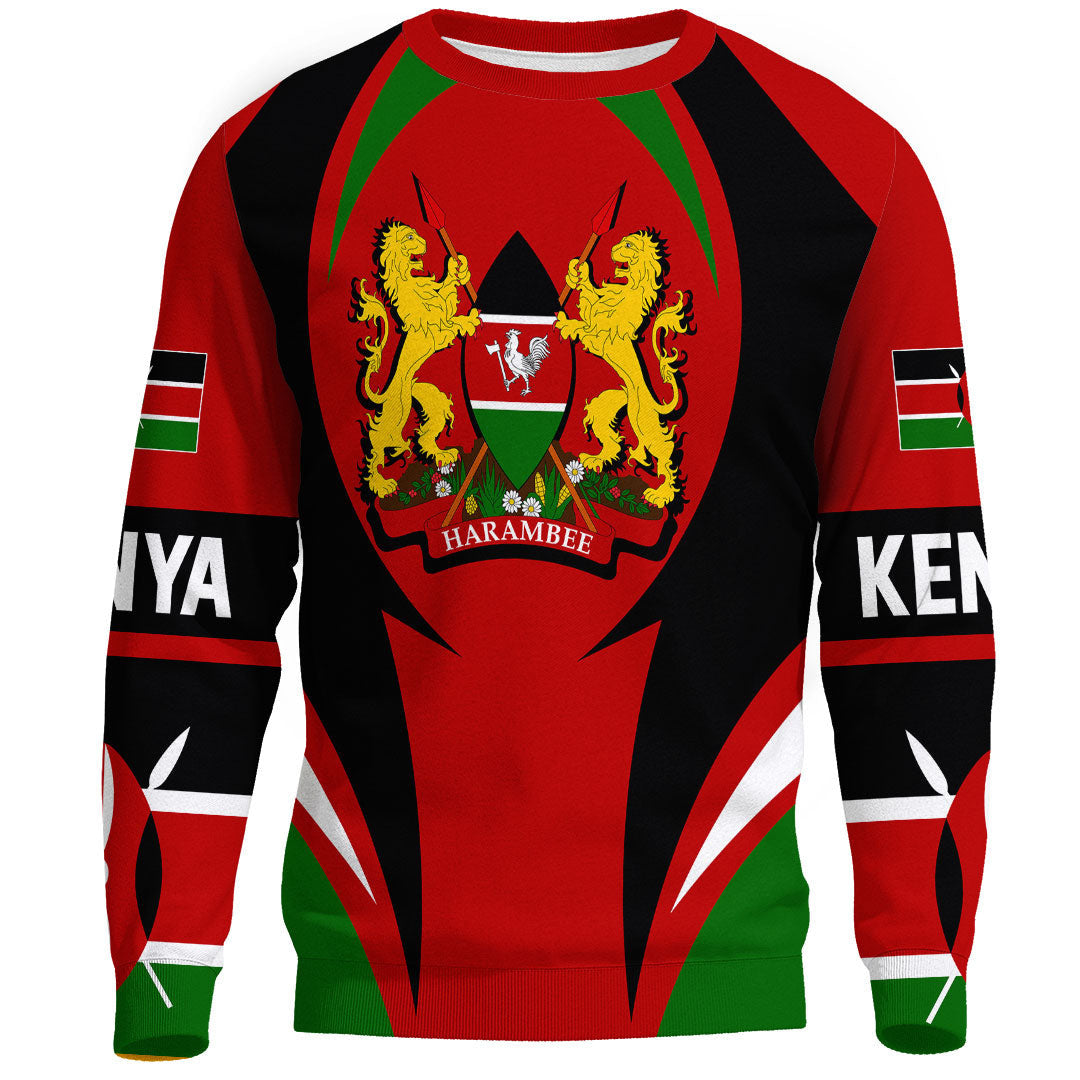 Wonder Print Shop Clothing - Kenya Action Flag Sweatshirts RLT7 - Wonder Print Shop