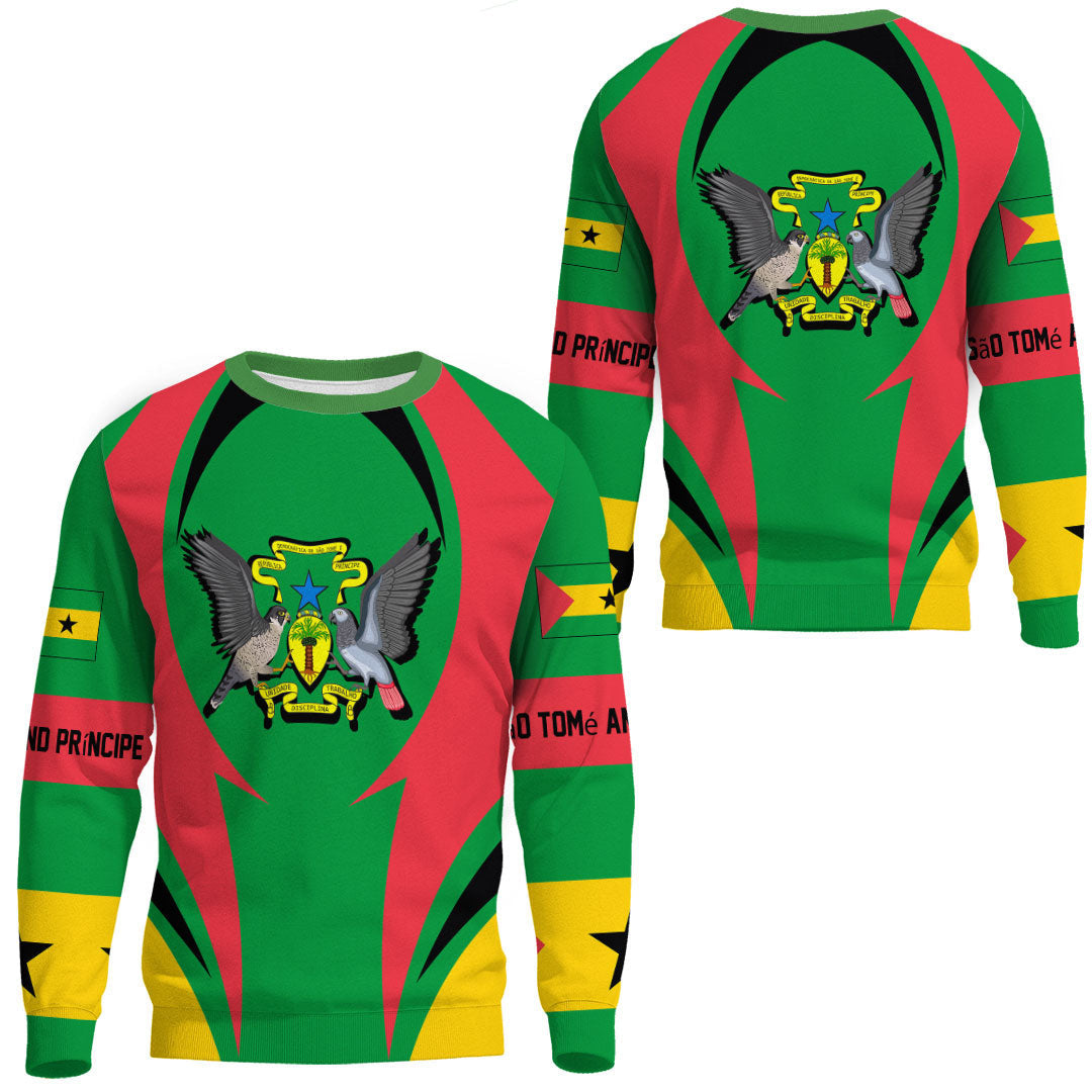 Wonder Print Shop Clothing - S o Tom and Prncipe Action Flag Sweatshirts RLT7 - Wonder Print Shop