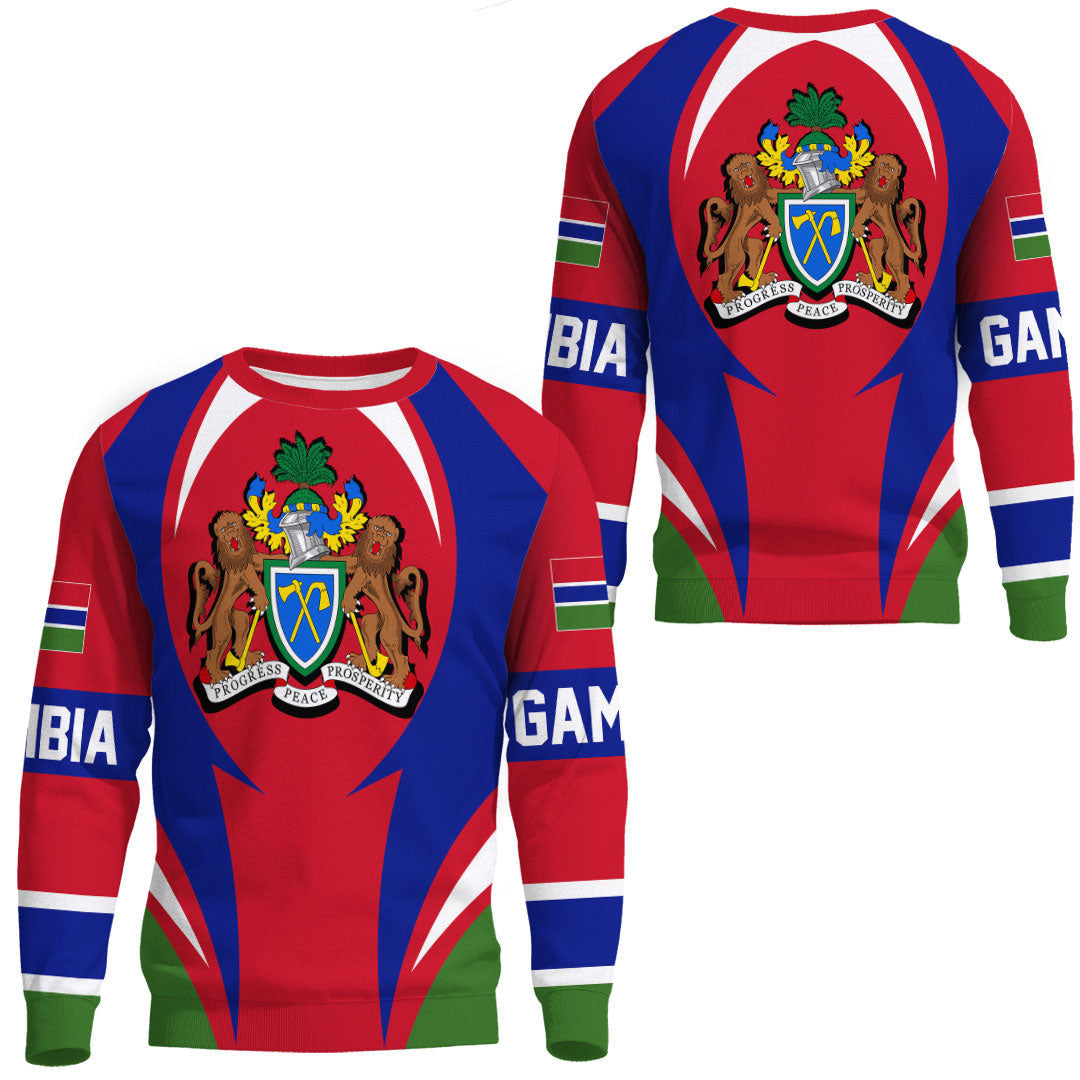 Wonder Print Shop Clothing - Gambia Action Flag Sweatshirts RLT7 - Wonder Print Shop