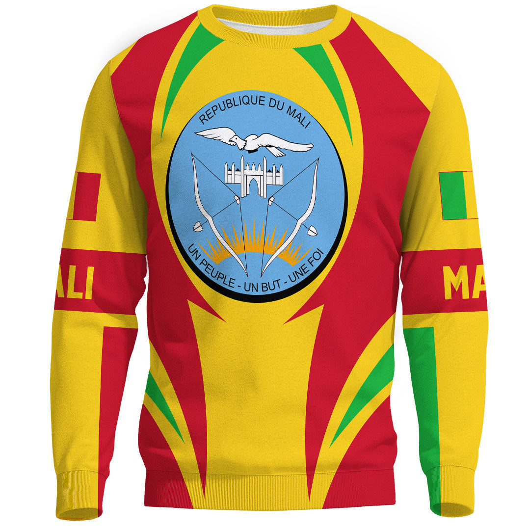Wonder Print Shop Clothing - Mali Action Flag Sweatshirts RLT7 - Wonder Print Shop