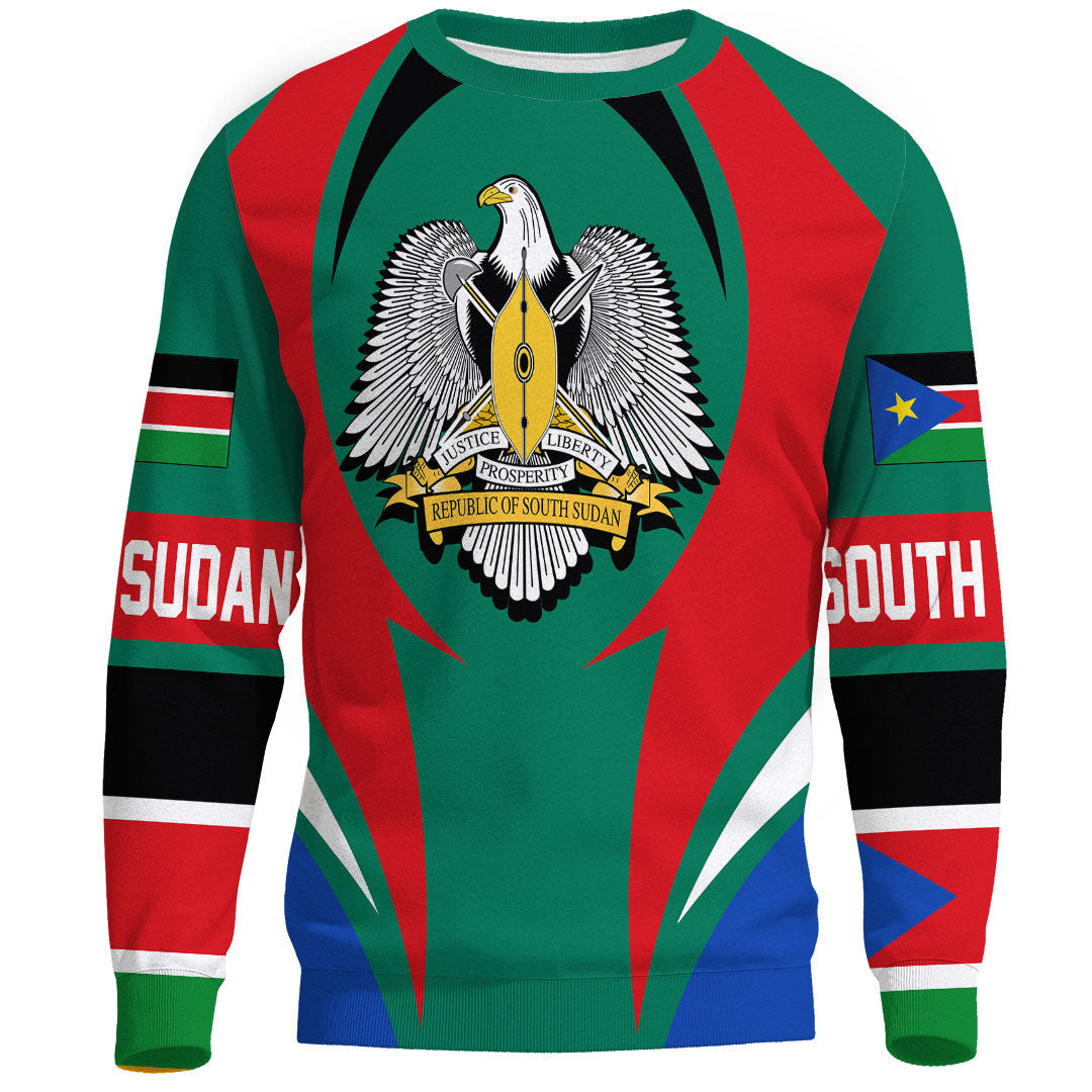 Wonder Print Shop Clothing - South Sudan Action Flag Sweatshirts RLT7 - Wonder Print Shop