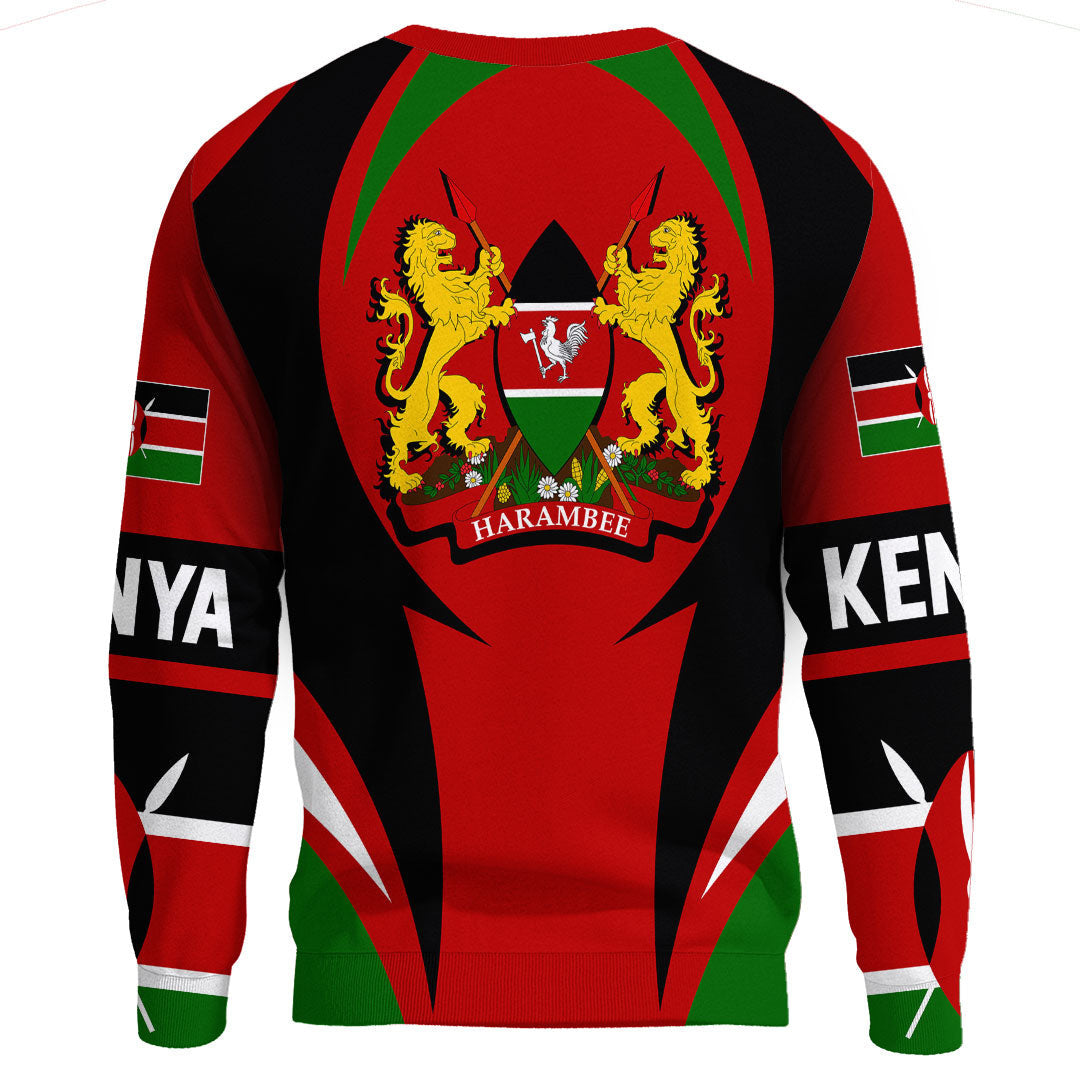 Wonder Print Shop Clothing - Kenya Action Flag Sweatshirts RLT7 - Wonder Print Shop