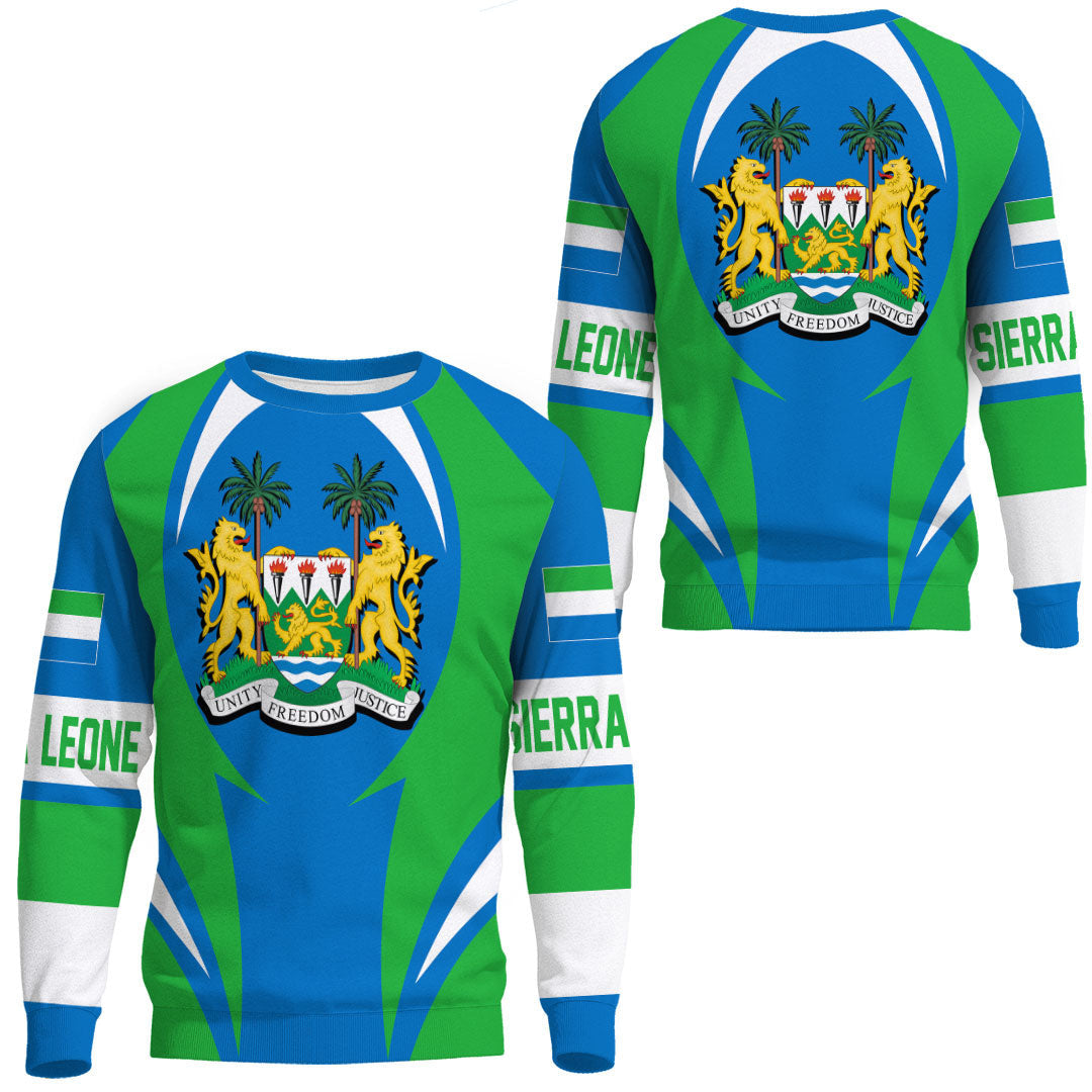 Wonder Print Shop Clothing - Sierra Leone Action Flag Sweatshirts RLT7 - Wonder Print Shop