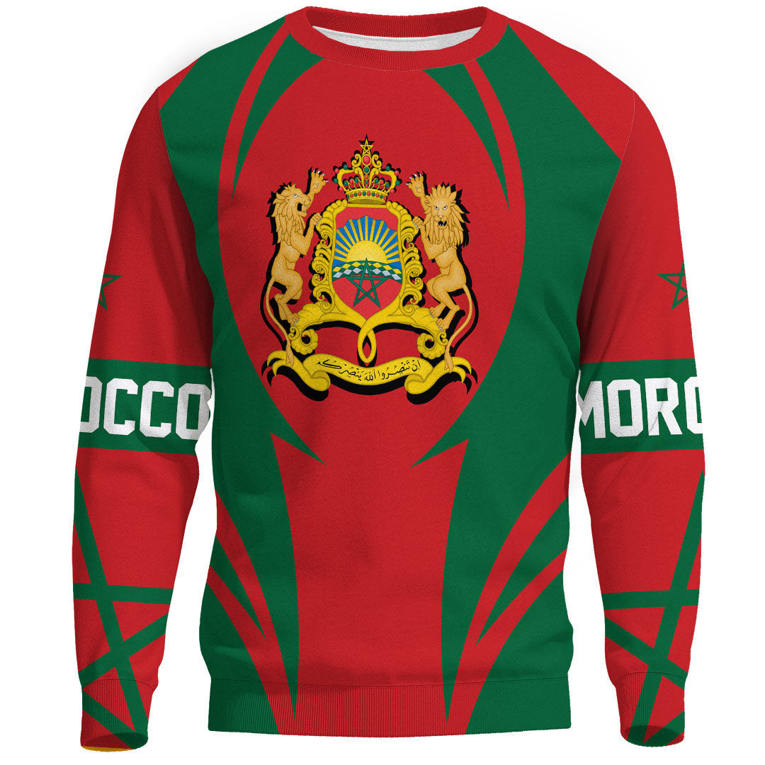 Wonder Print Shop Clothing - Morocco Action Flag Sweatshirts RLT7 - Wonder Print Shop