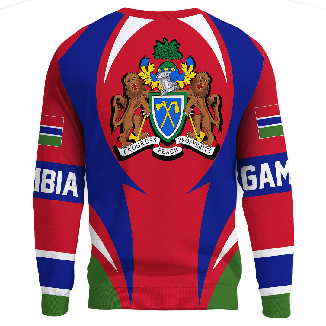 Wonder Print Shop Clothing - Gambia Action Flag Sweatshirts RLT7 - Wonder Print Shop