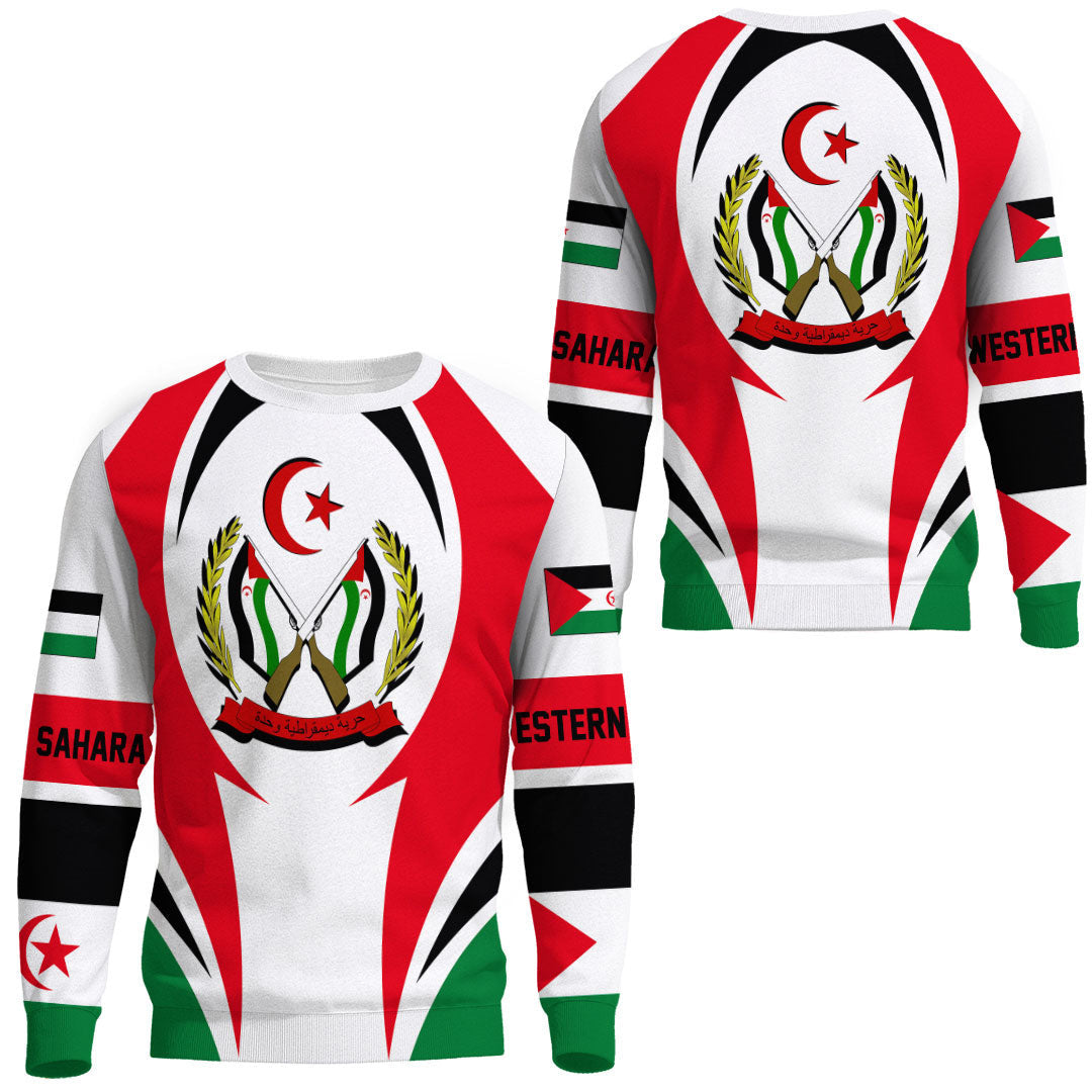 Wonder Print Shop Clothing - Western Sahara Action Flag Sweatshirts RLT7 - Wonder Print Shop