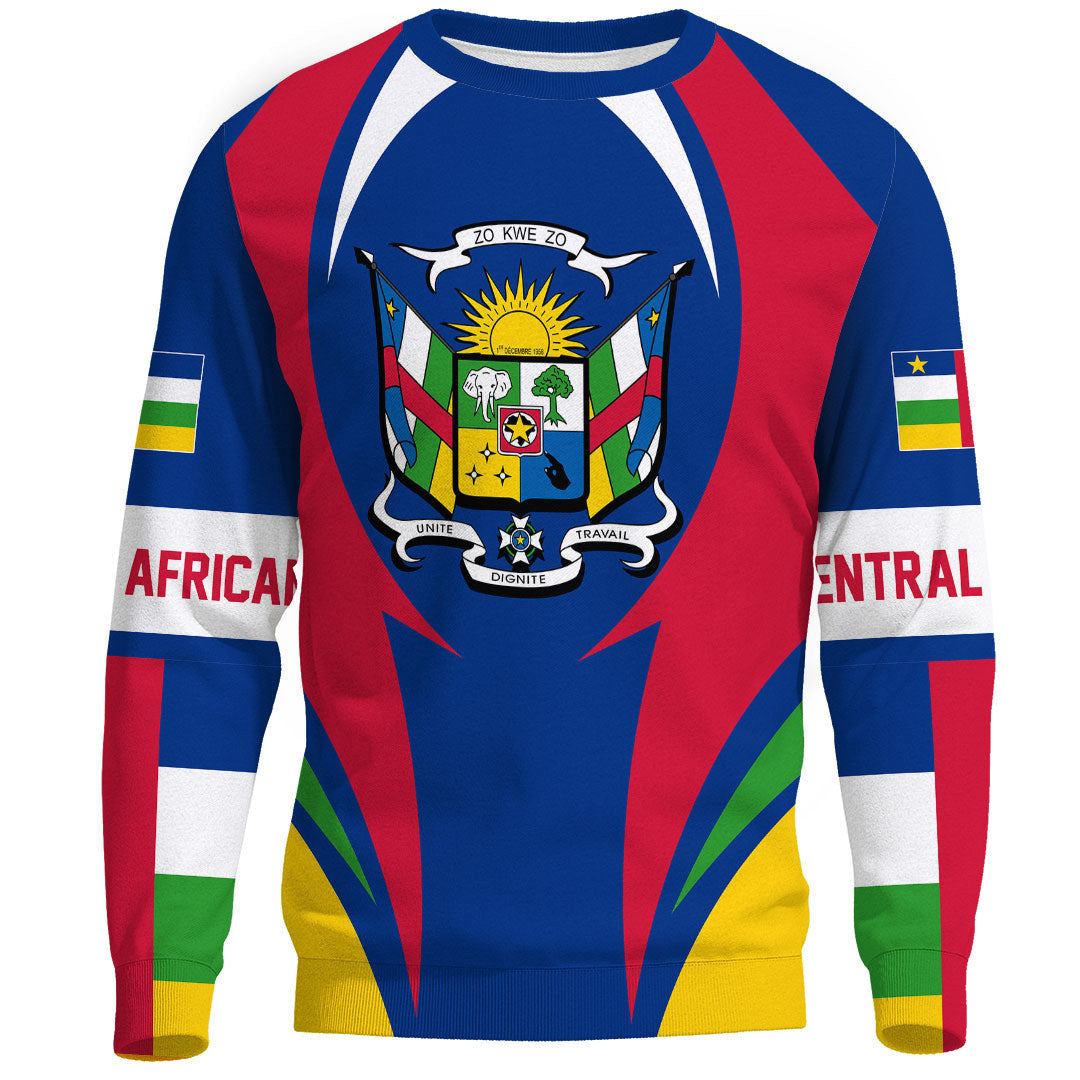 Wonder Print Shop Clothing - Central Africa Action Flag Sweatshirts RLT7 - Wonder Print Shop